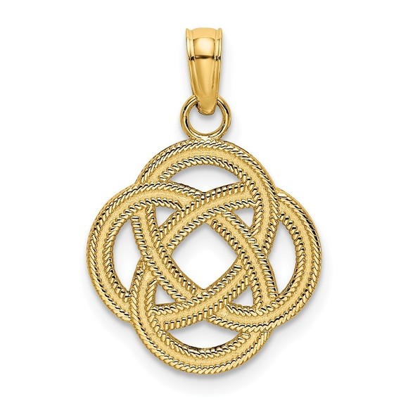 10K Gold Small Celtic Eternity Knot Circle Charm - Picture 1 of 4